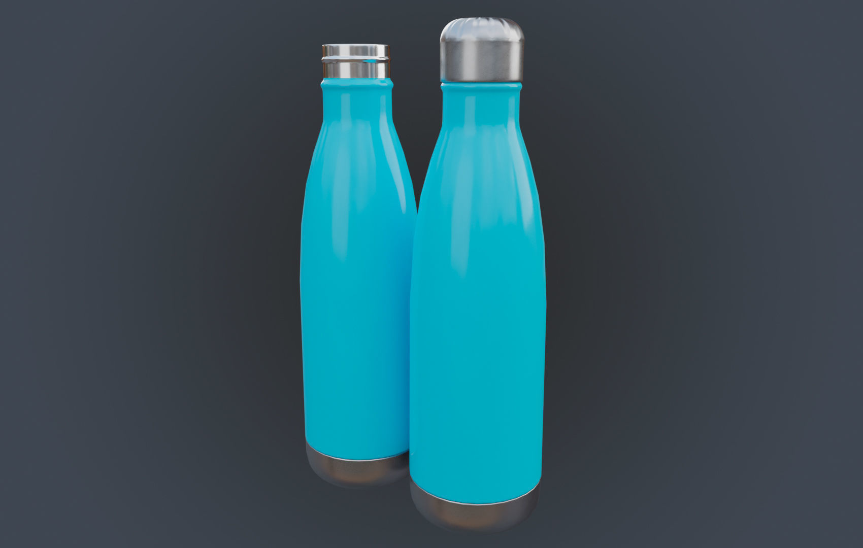 Steel Water Bottle Low-poly 3D model_26