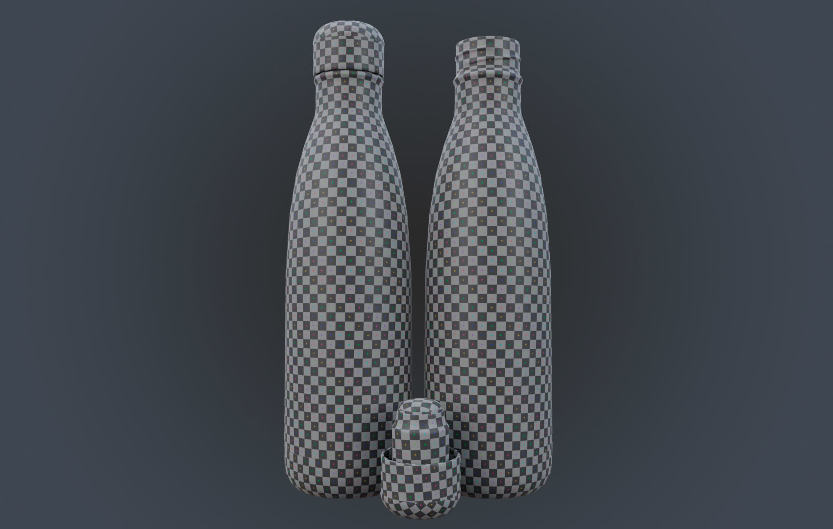 Steel Water Bottle Low-poly 3D model_9