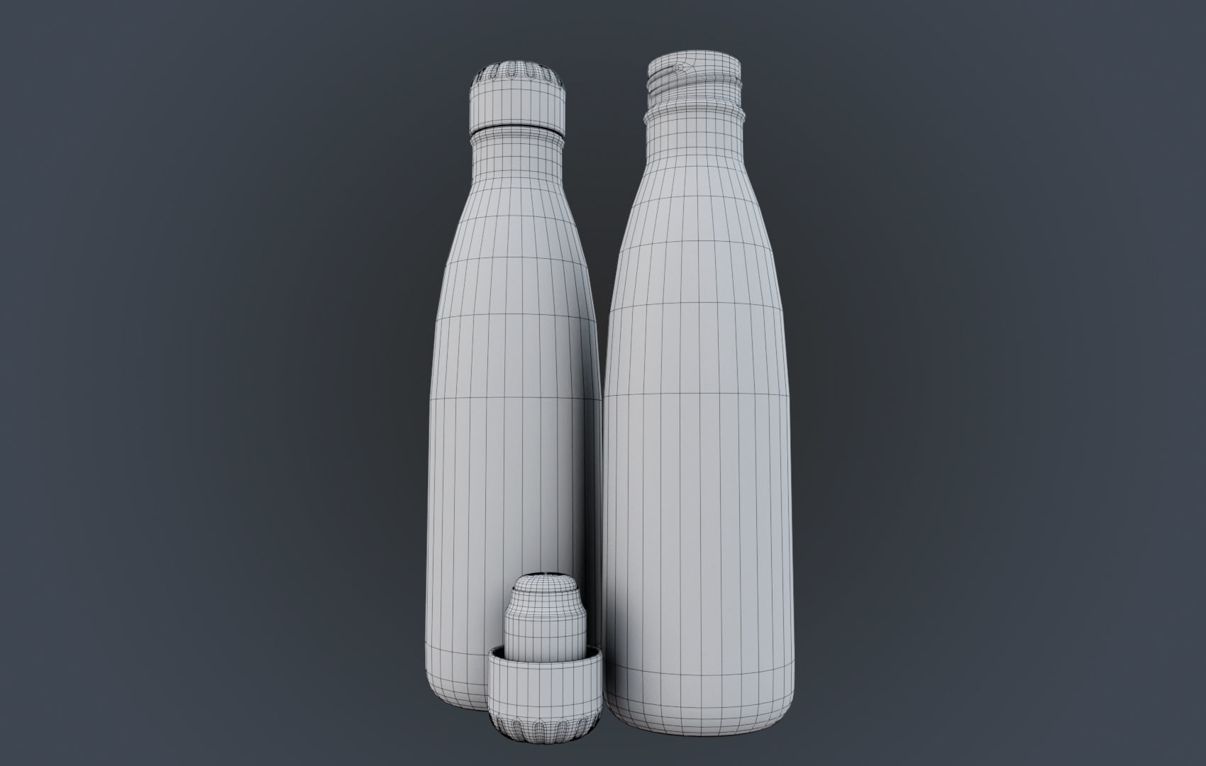 Steel Water Bottle Low-poly 3D model_20