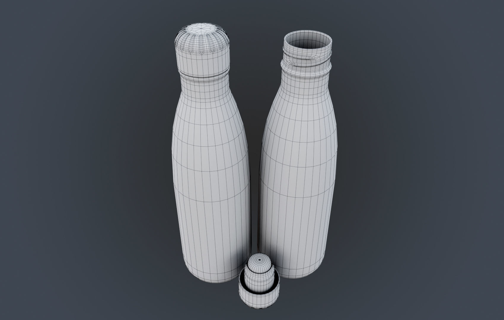 Steel Water Bottle Low-poly 3D model_34