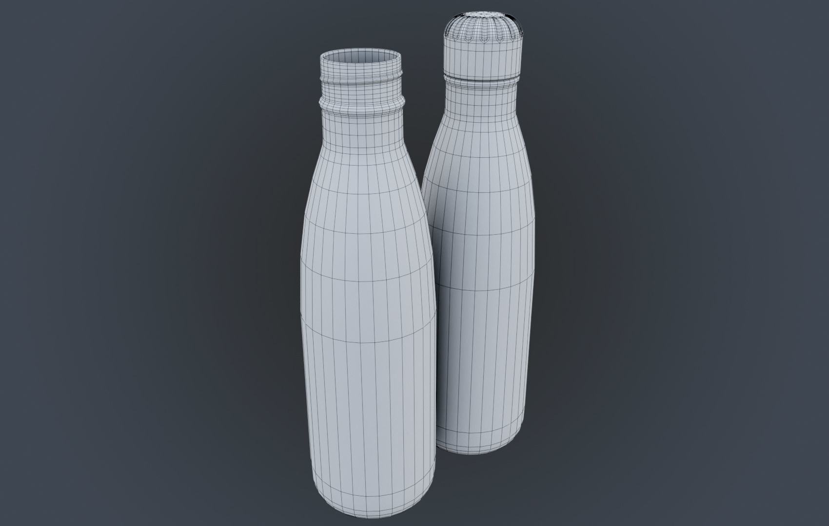 Steel Water Bottle Low-poly 3D model_31