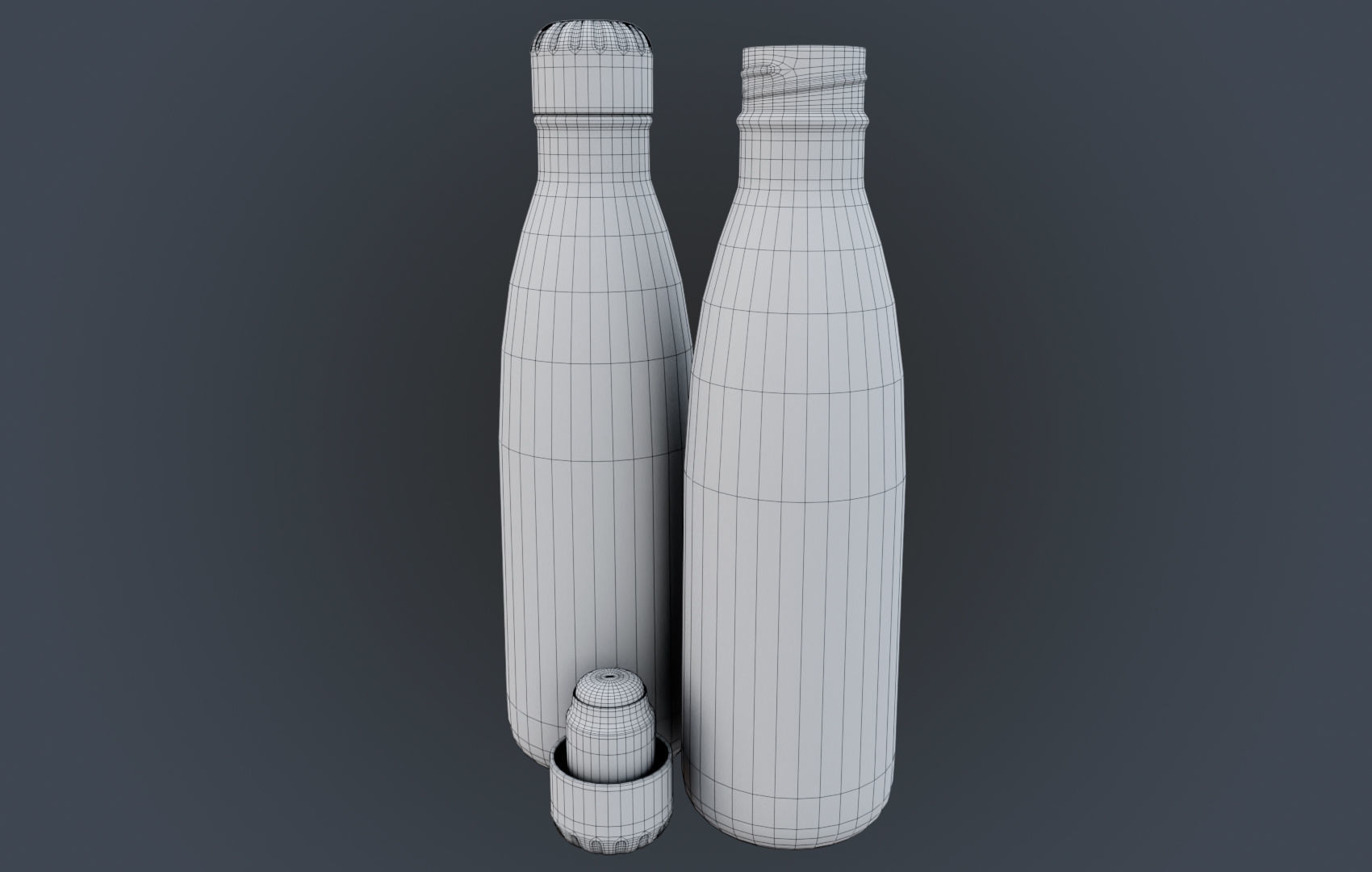 Steel Water Bottle Low-poly 3D model_24
