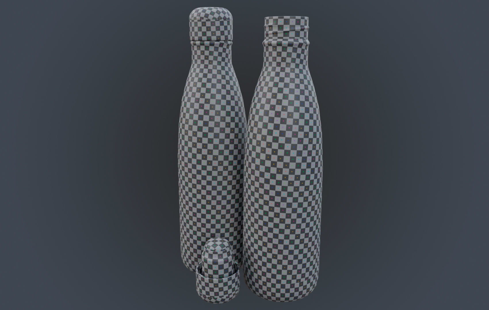 Steel Water Bottle Low-poly 3D model_21