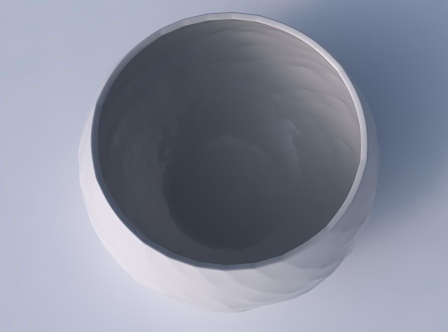 Bowl spheric twisted with fibers 3D print model_2