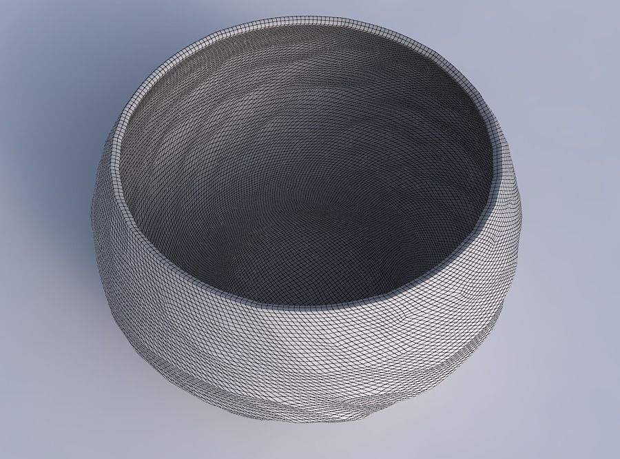 Bowl spheric twisted with fibers 3D print model_6