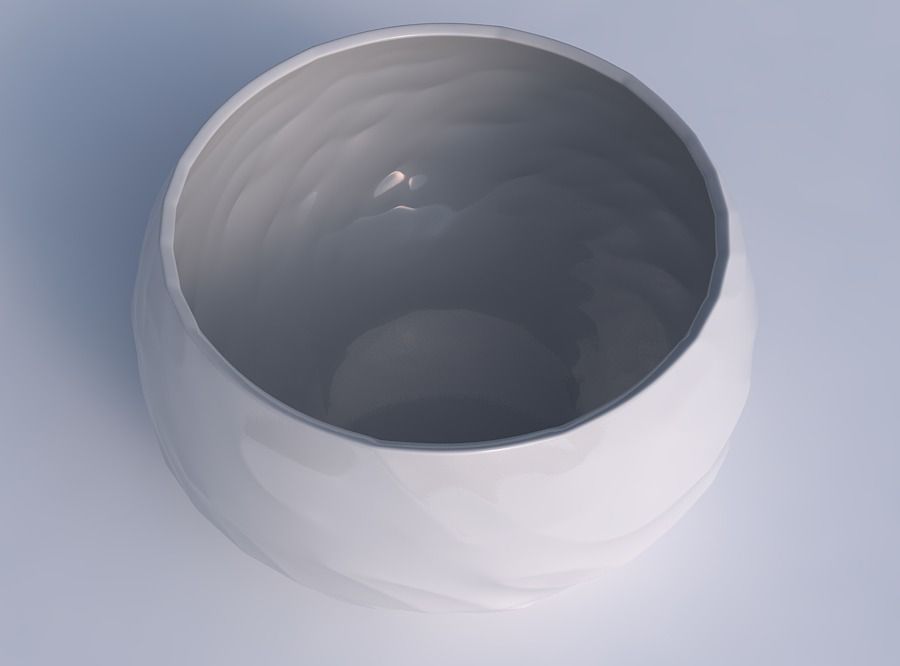 Bowl spheric twisted with fibers 3D print model_1