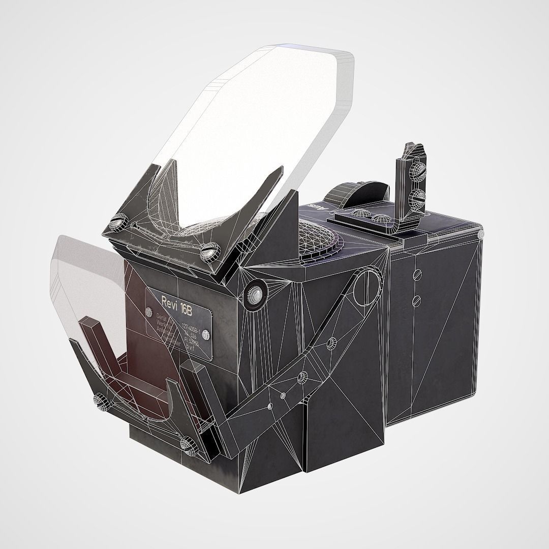 Revi 16B  WWII German optical sight  Low-poly 3D model_2
