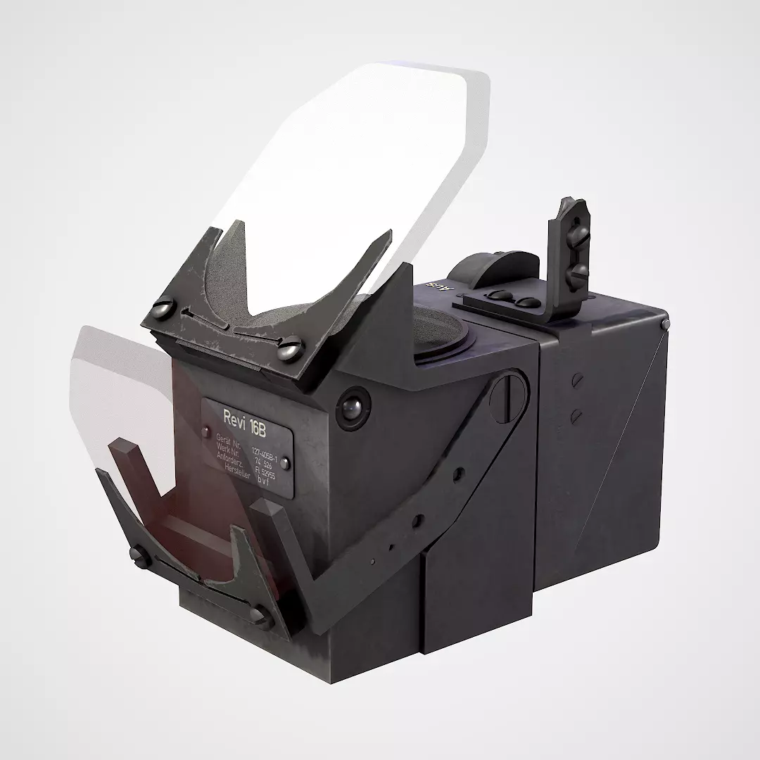 Revi 16B  WWII German optical sight  Low-poly 3D model_0