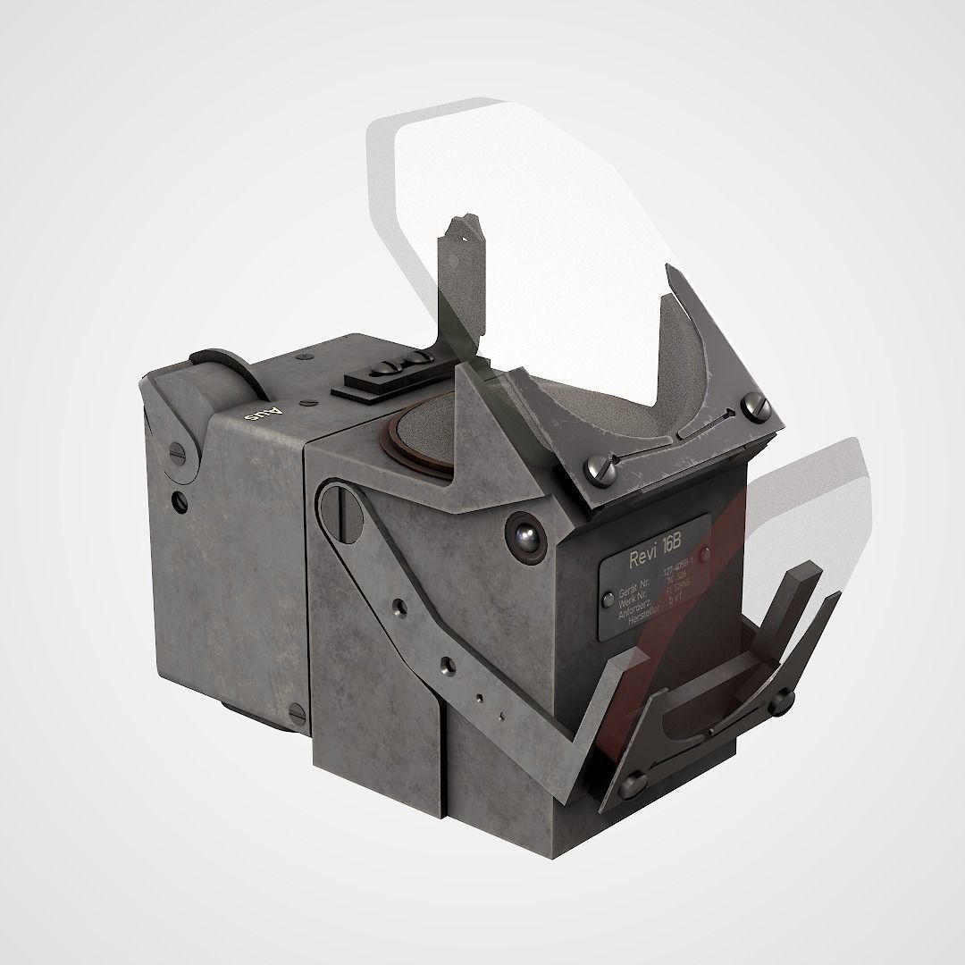 Revi 16B  WWII German optical sight  Low-poly 3D model_3
