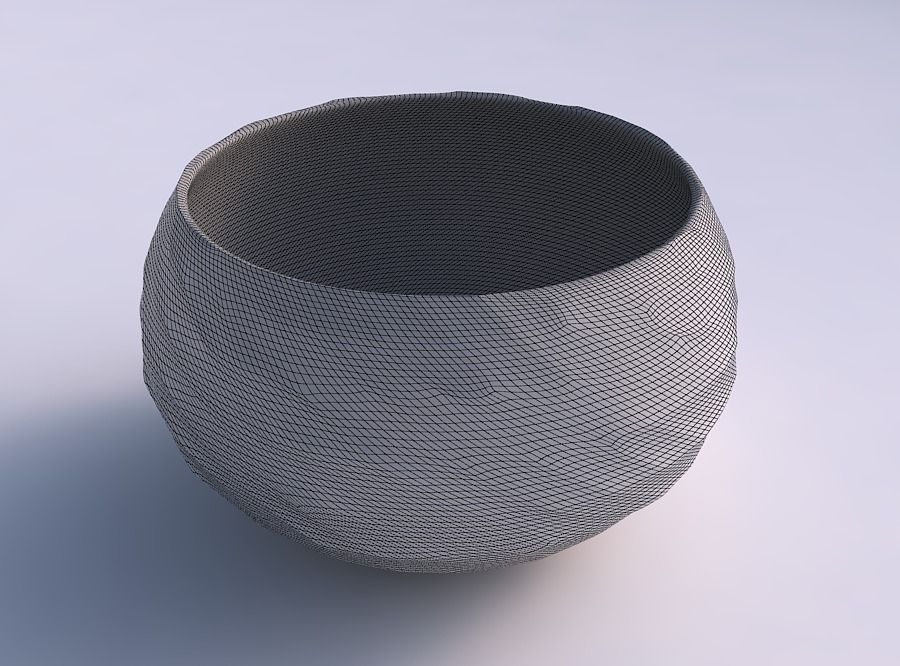 Bowl spheric twisted with fibers smooth inside 3D print model_5