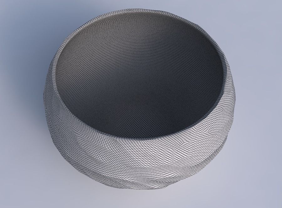 Bowl spheric twisted with fibers smooth inside 3D print model_6