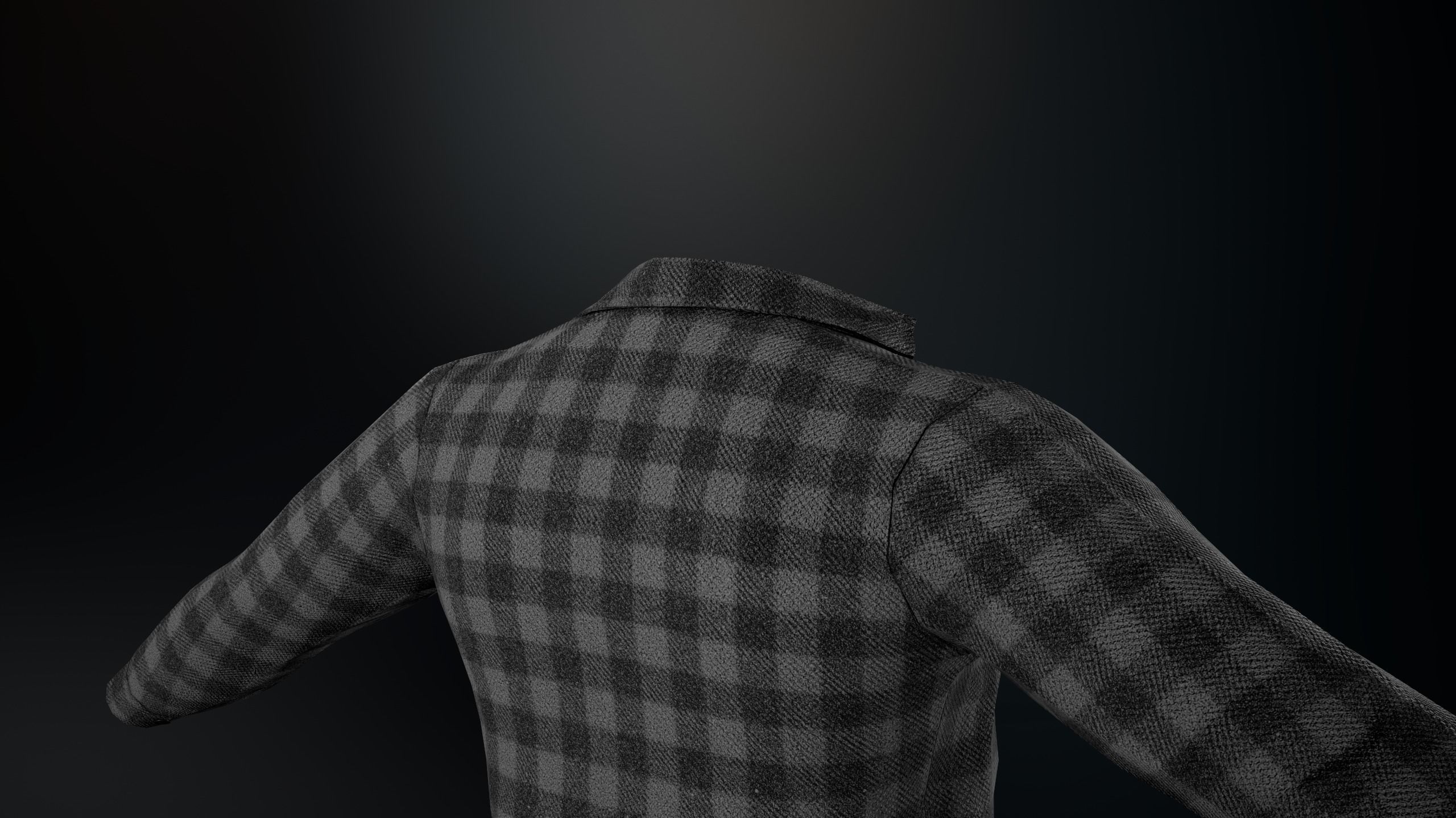 Gray Flannel Shirt Low-poly 3D model_15