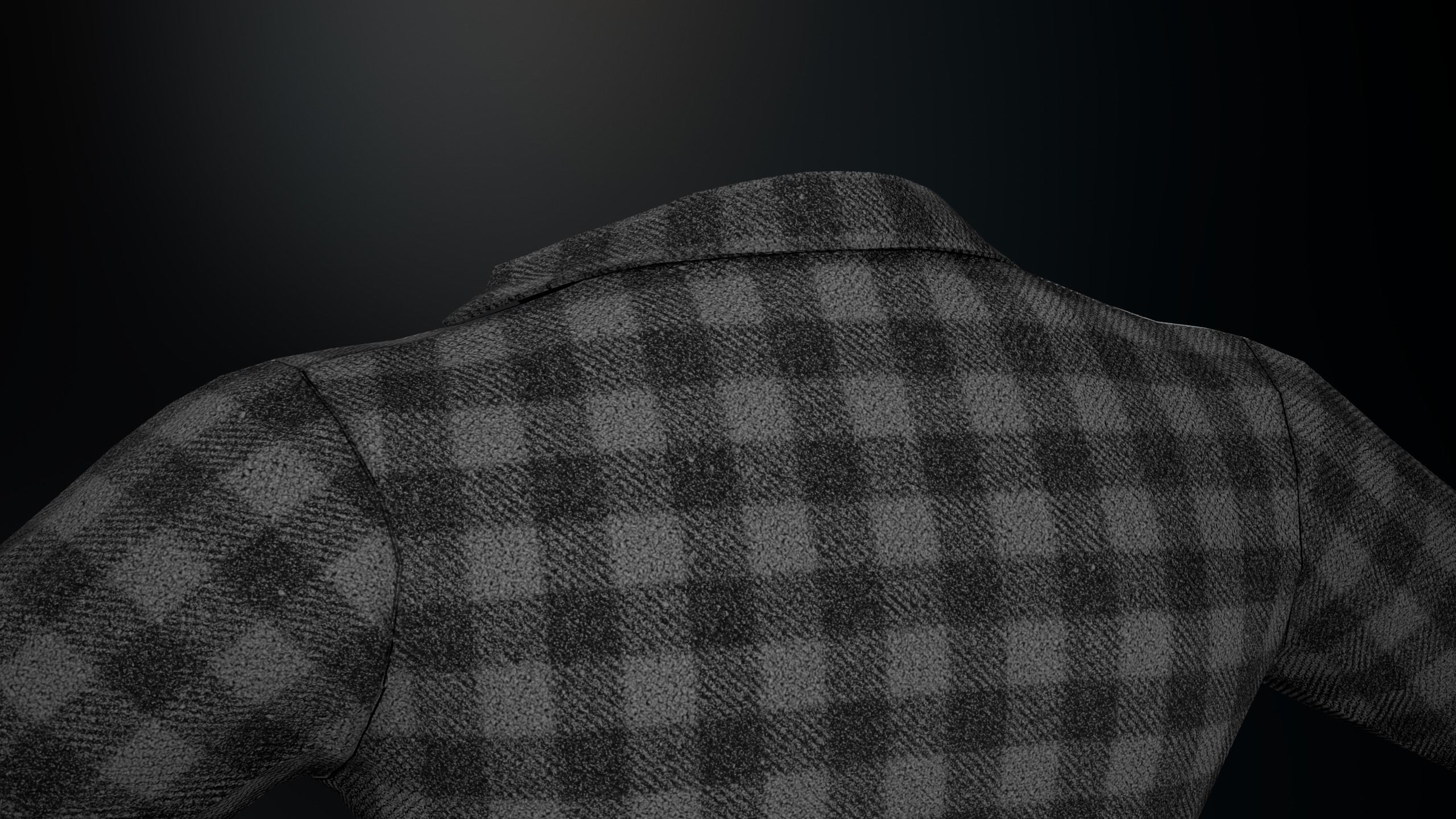 Gray Flannel Shirt Low-poly 3D model_16