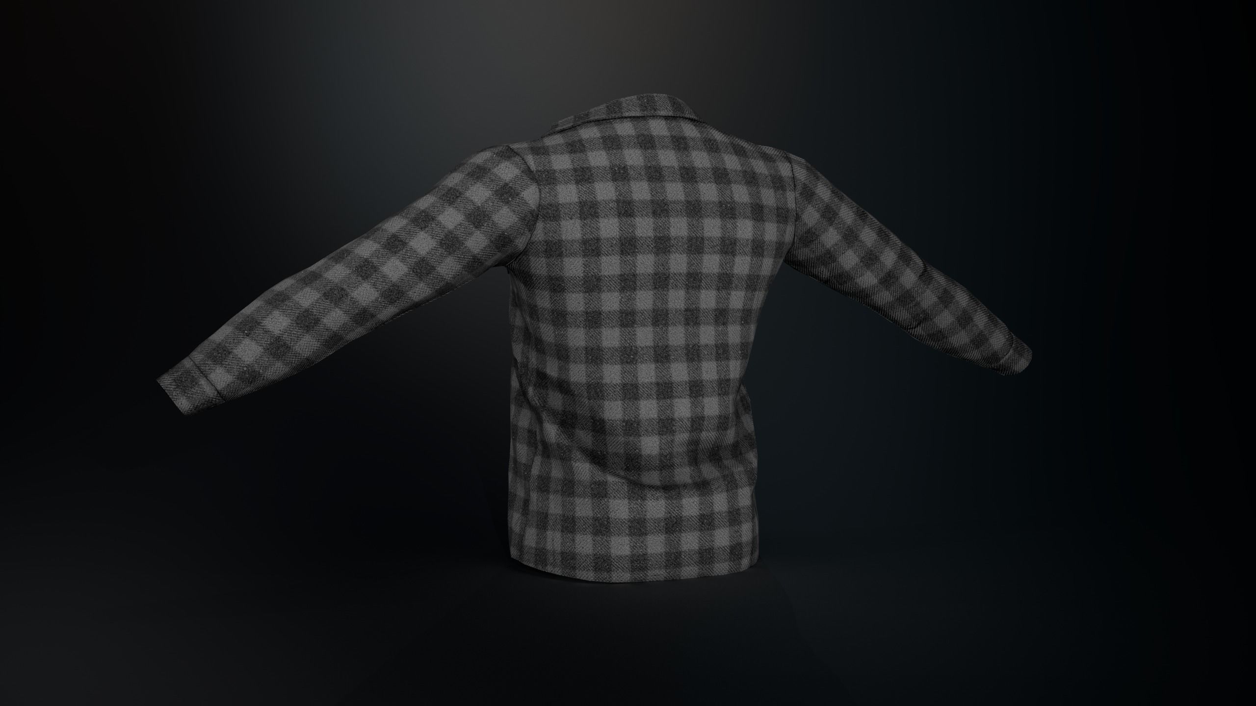 Gray Flannel Shirt Low-poly 3D model_2