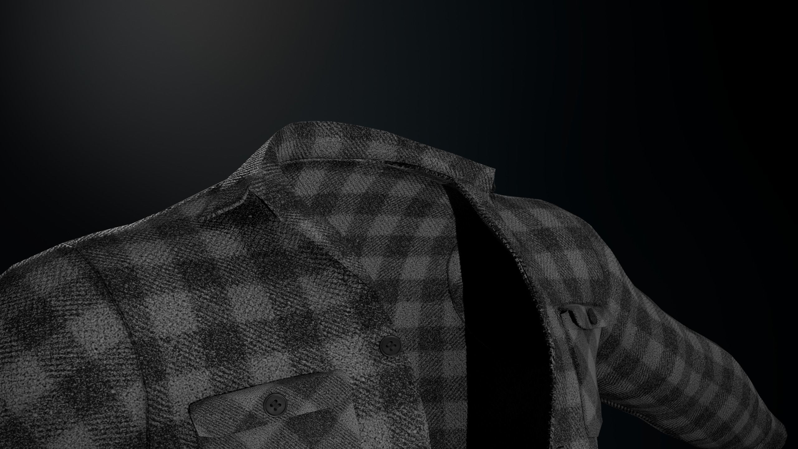 Gray Flannel Shirt Low-poly 3D model_14