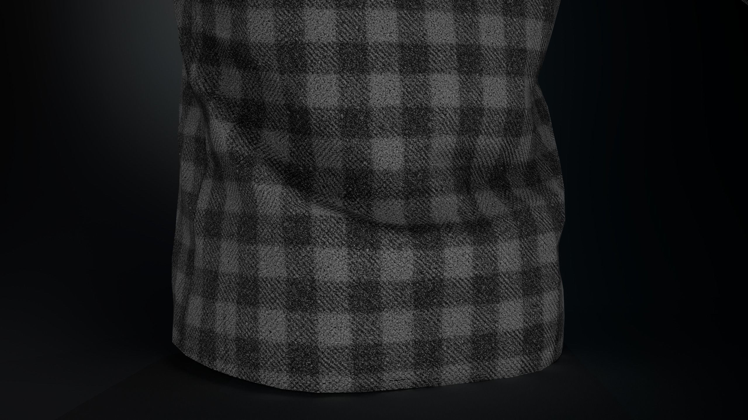 Gray Flannel Shirt Low-poly 3D model_13