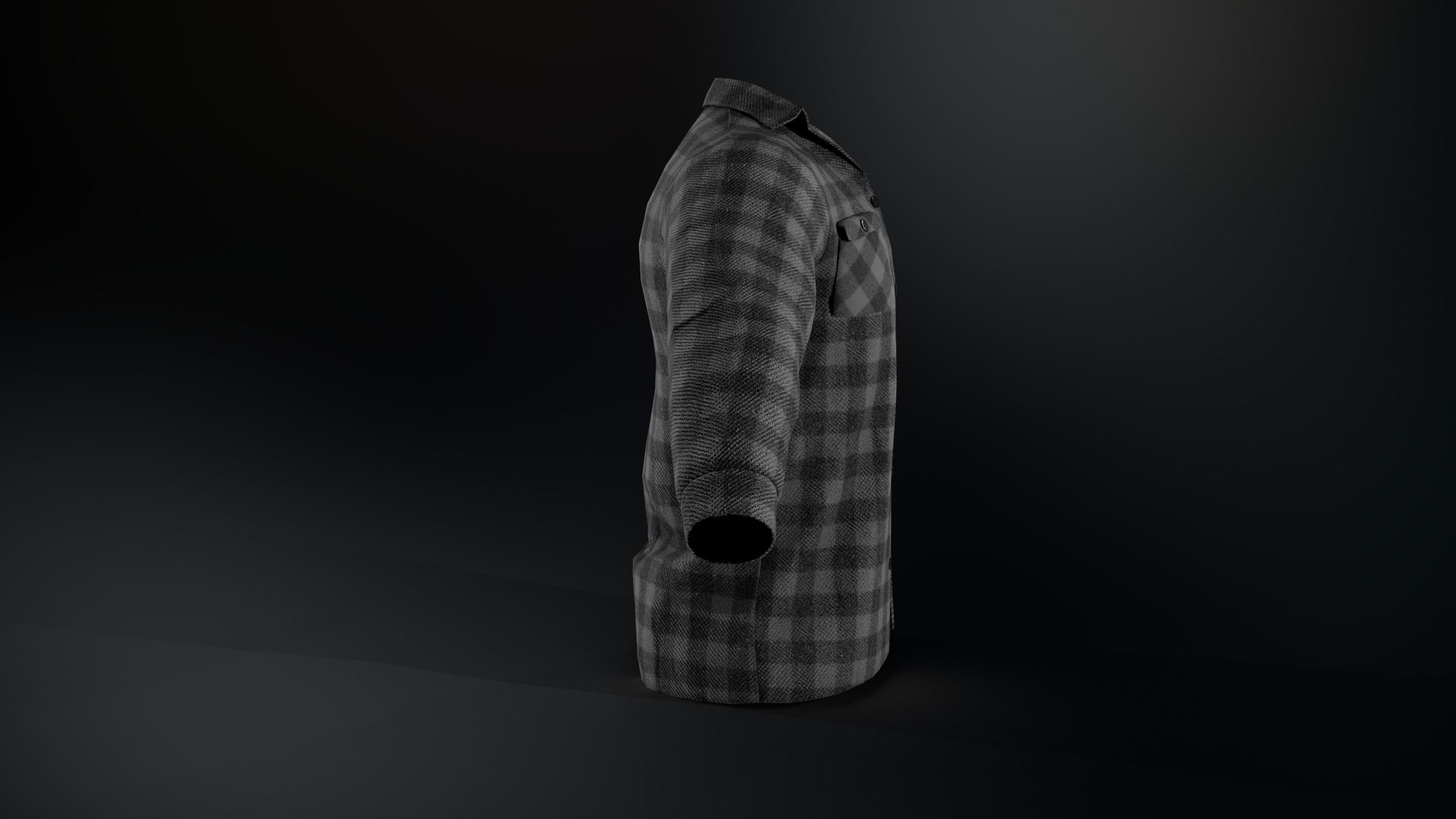 Gray Flannel Shirt Low-poly 3D model_5