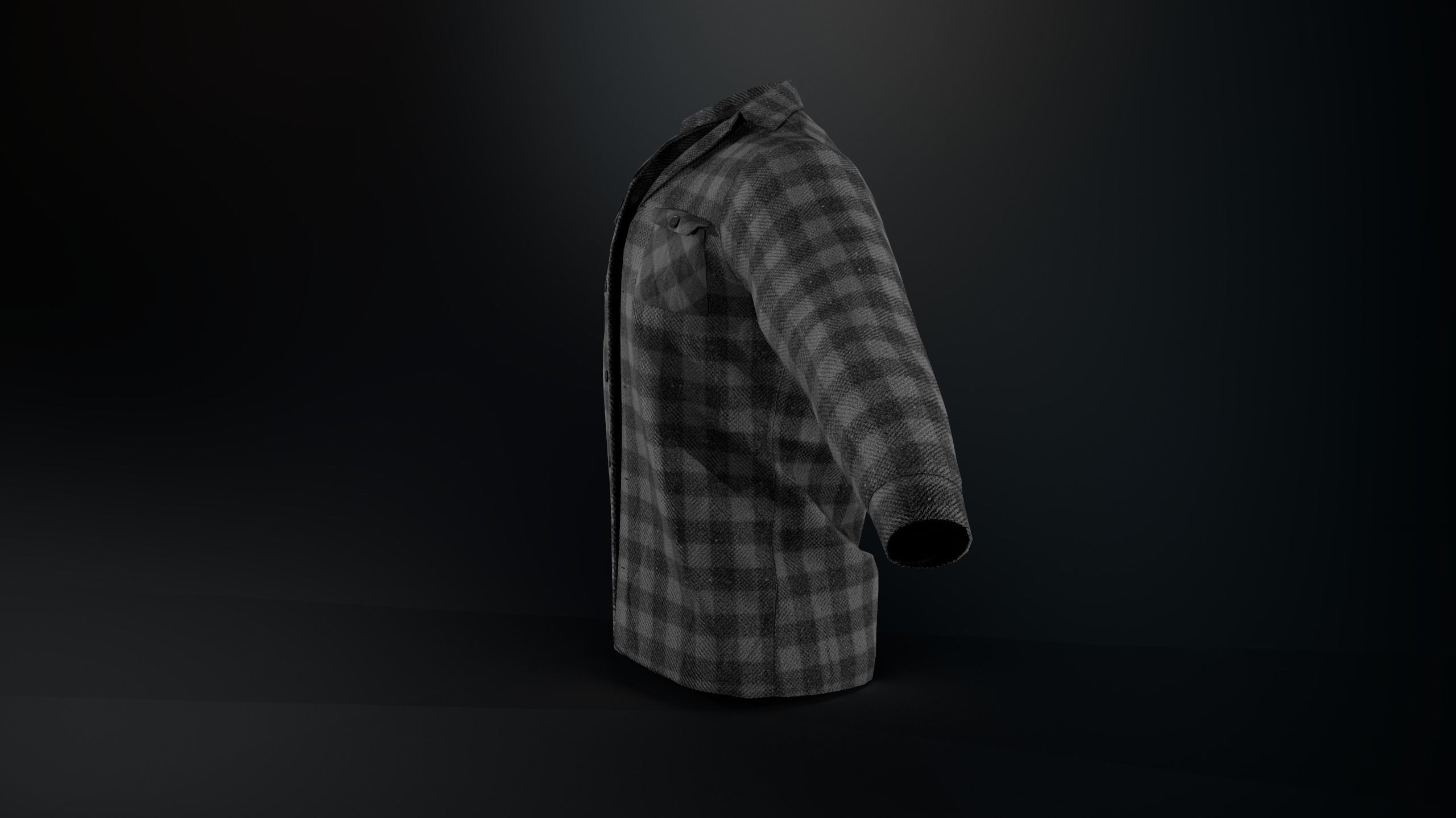 Gray Flannel Shirt Low-poly 3D model_9