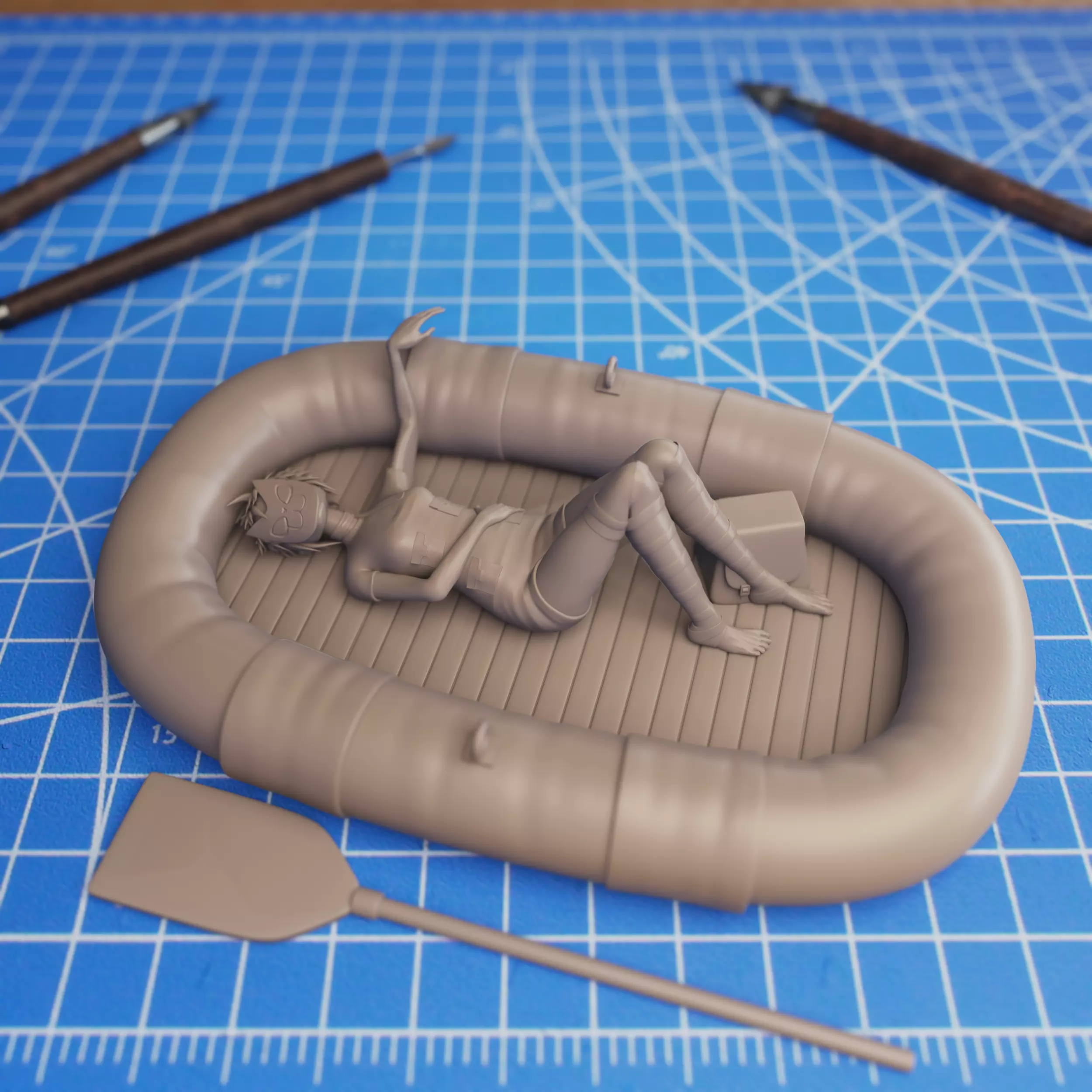 Gorillaz  - Noodle In Boat 3D print model_0