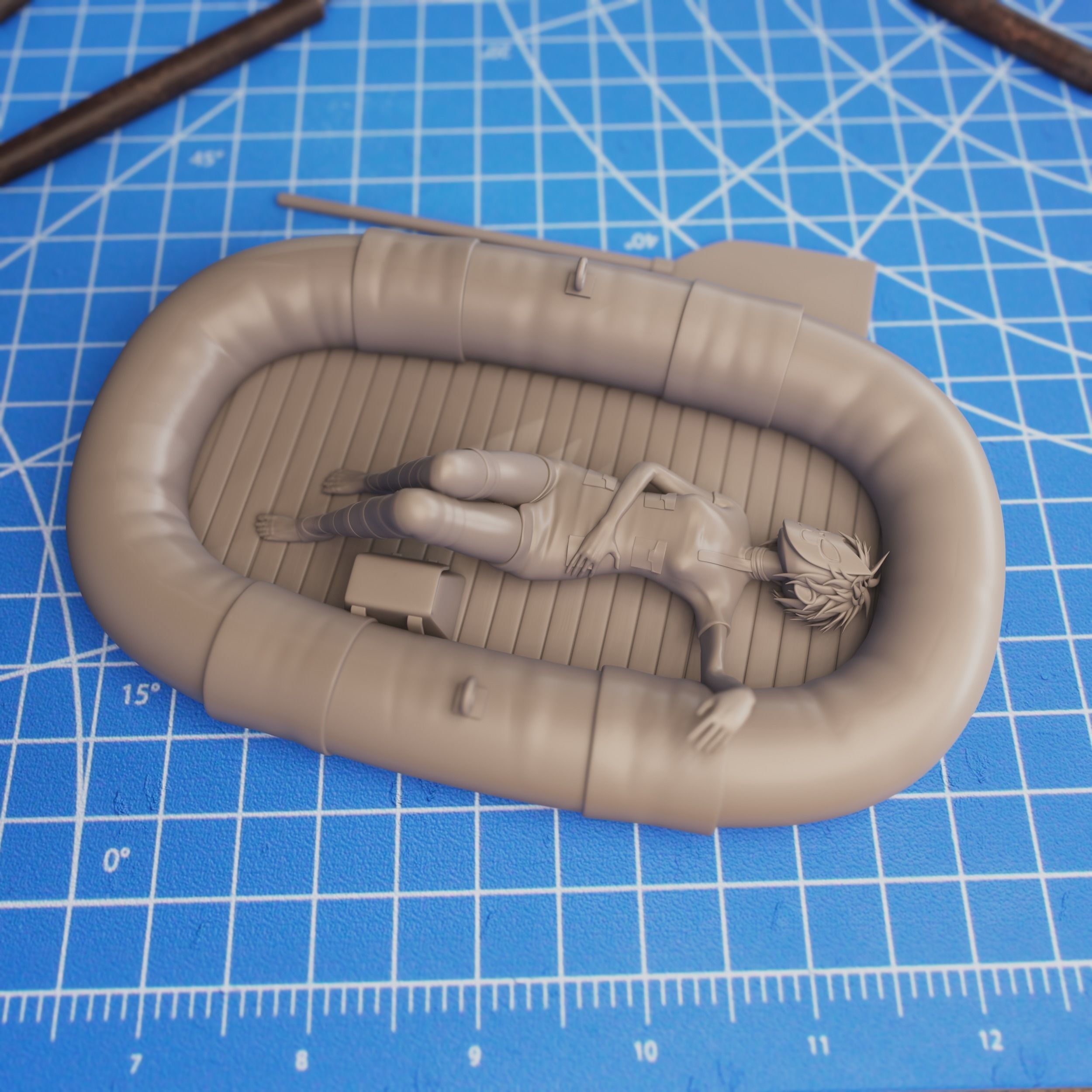 Gorillaz  - Noodle In Boat 3D print model_1