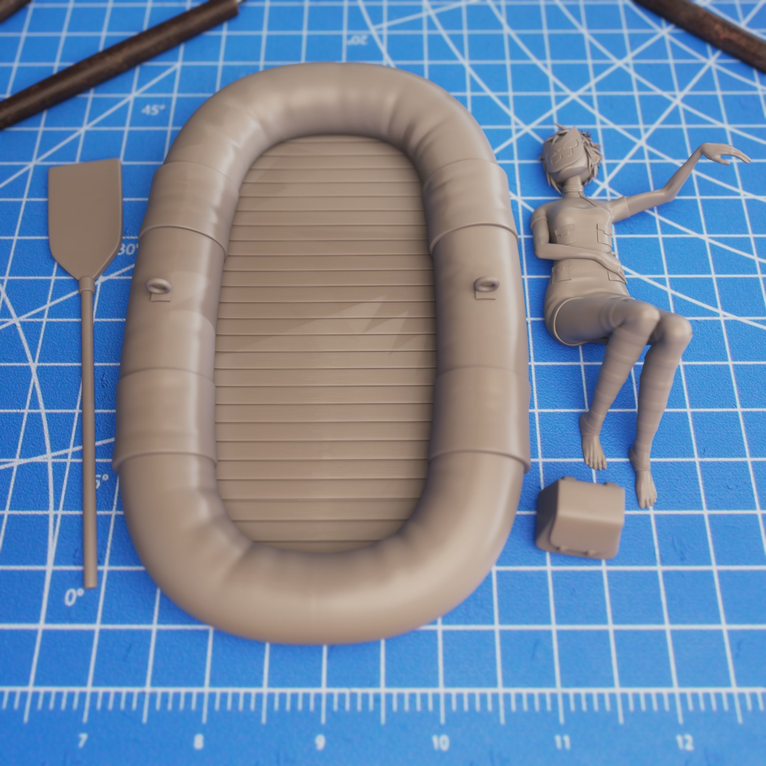 Gorillaz  - Noodle In Boat 3D print model_2