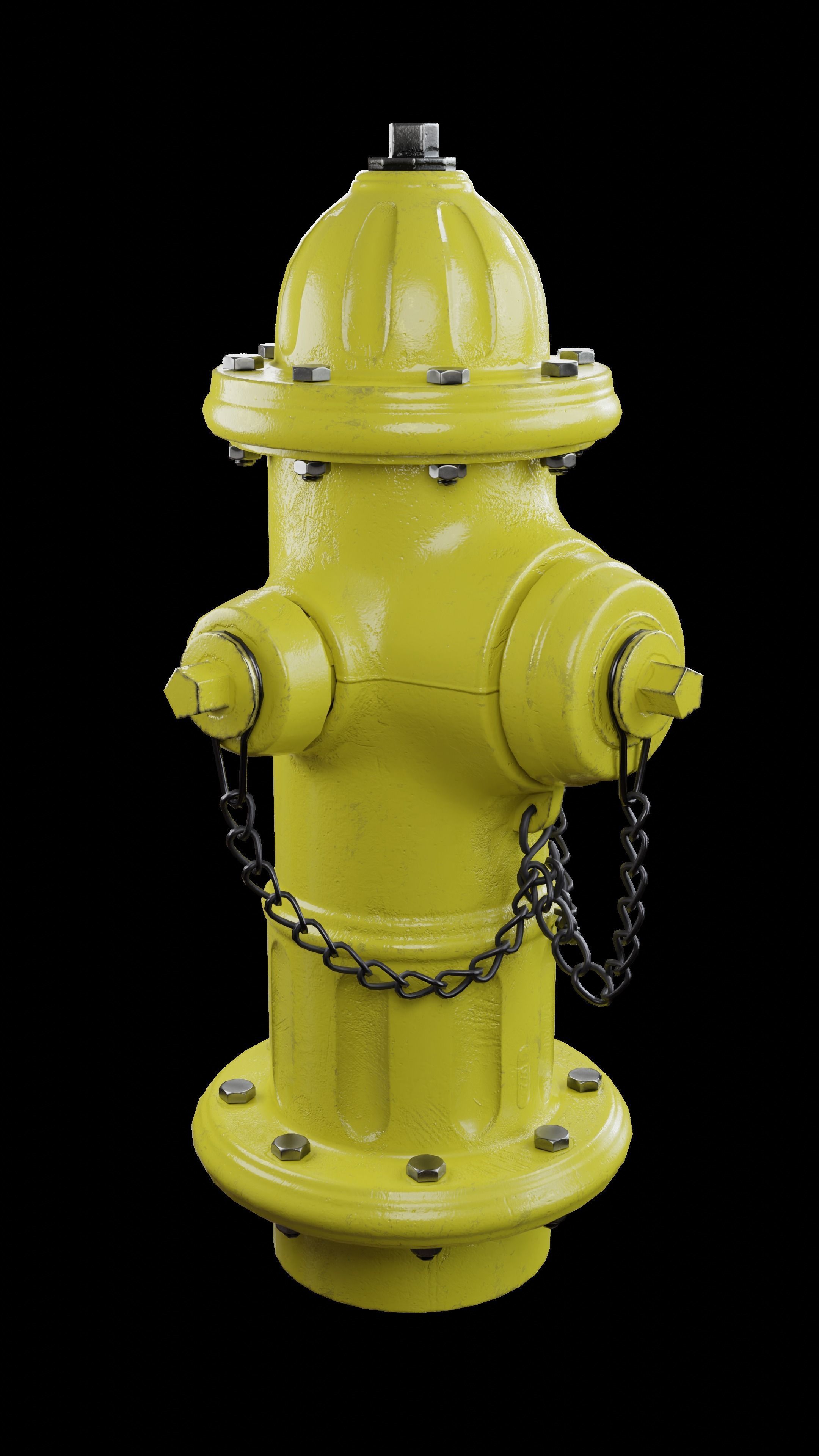 Fire Hydrant 3 Colours  Dirty Clean Low-poly 3D model_11