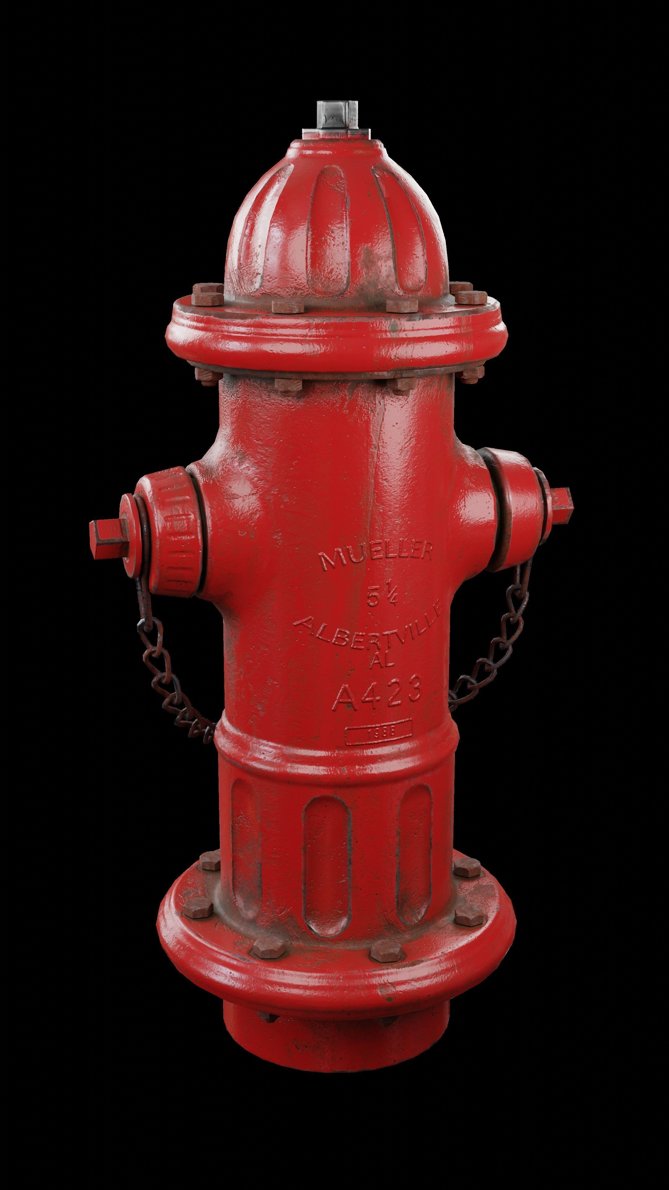 Fire Hydrant 3 Colours  Dirty Clean Low-poly 3D model_4