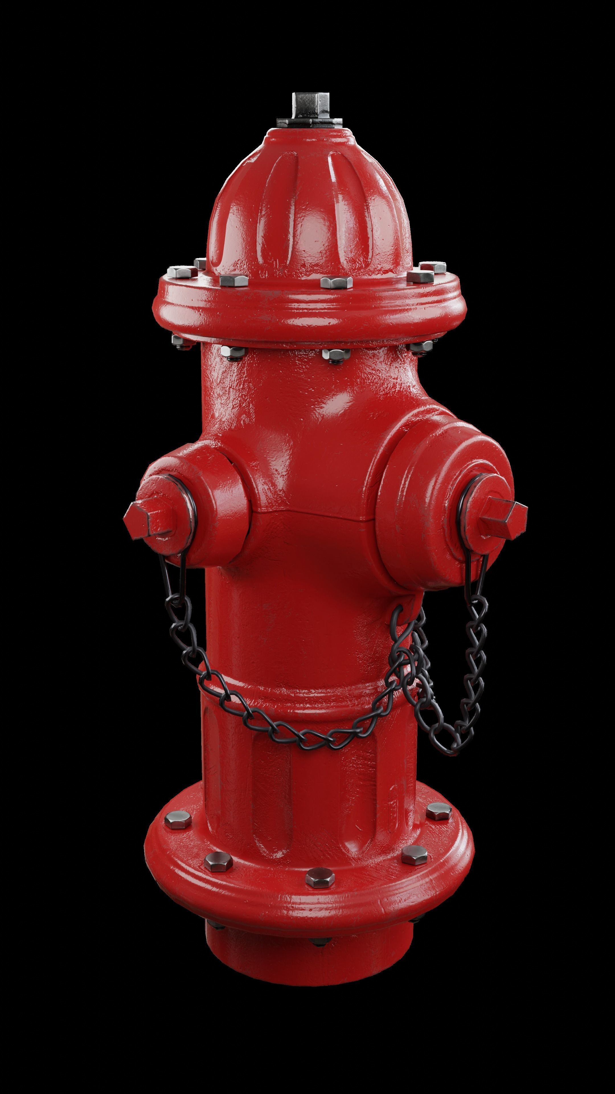 Fire Hydrant 3 Colours  Dirty Clean Low-poly 3D model_7