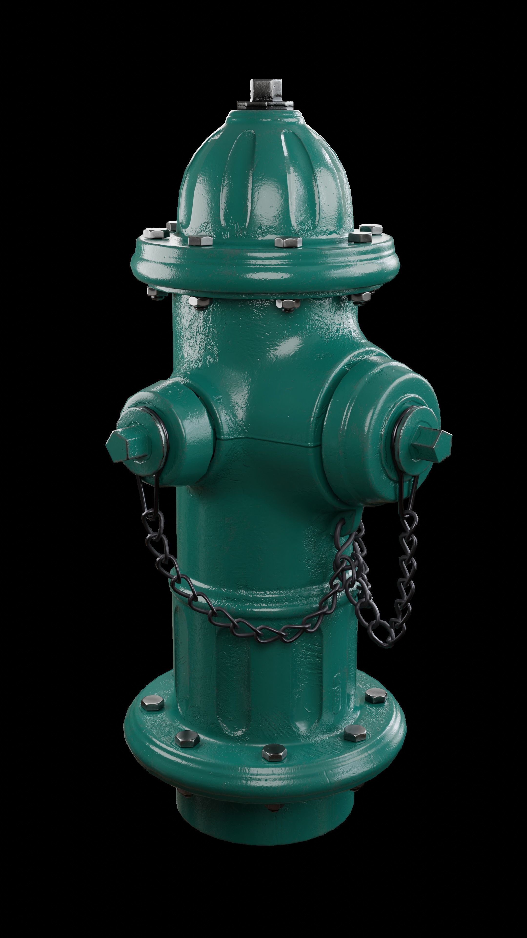 Fire Hydrant 3 Colours  Dirty Clean Low-poly 3D model_9