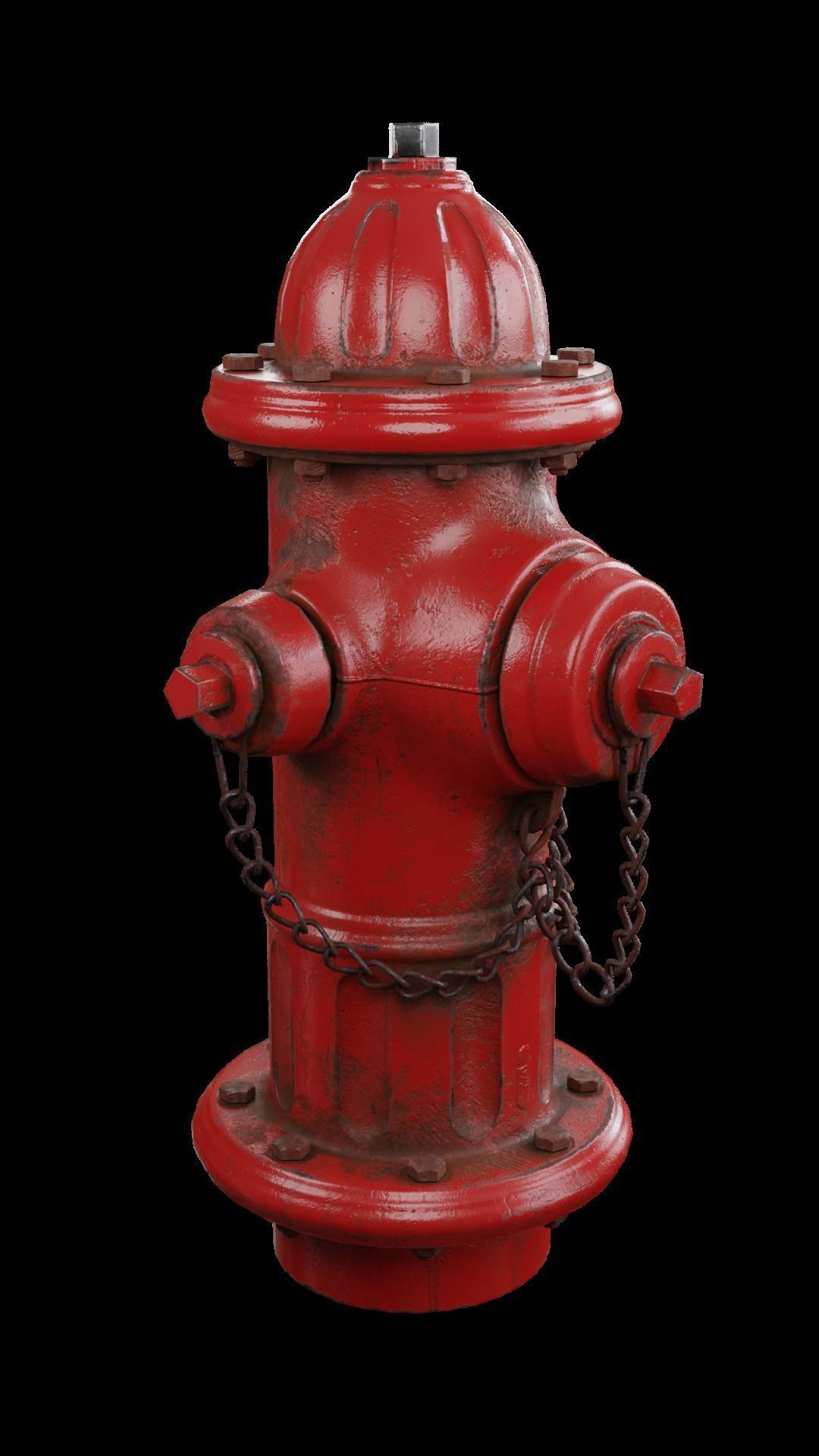 Fire Hydrant 3 Colours  Dirty Clean Low-poly 3D model_2