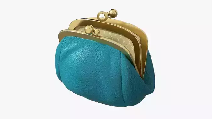 Female coin purse open 3D model
