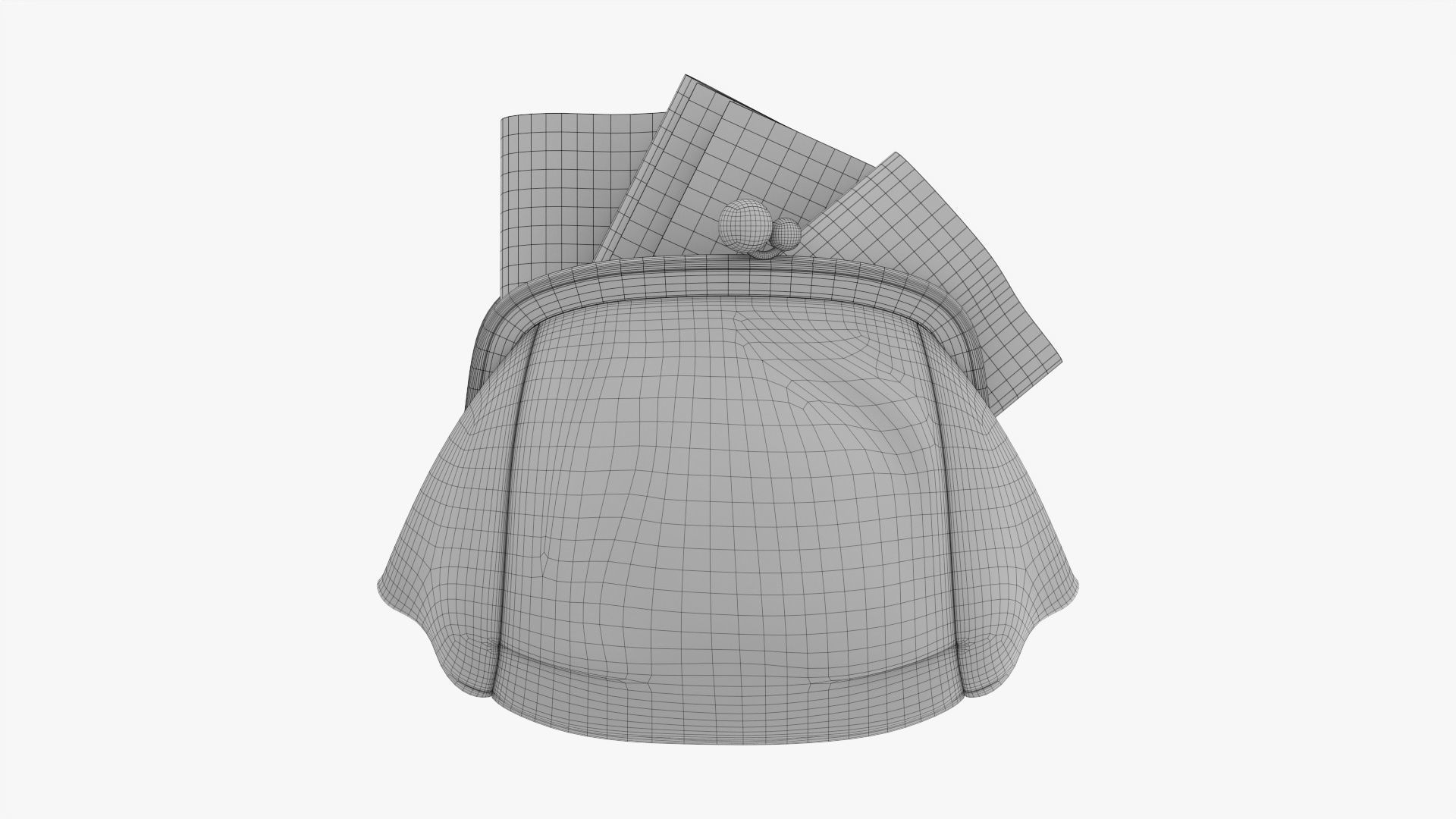 Female purse with banknotes 3D model_10