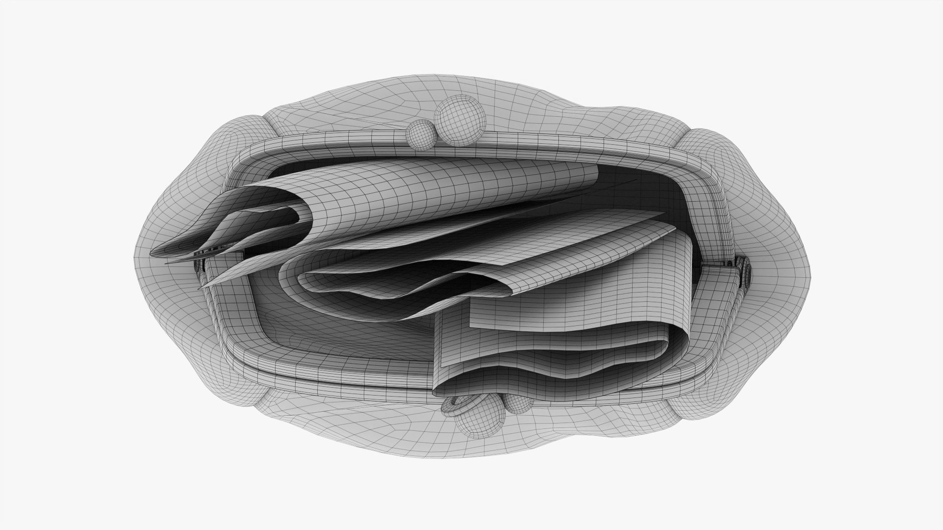 Female purse with banknotes 3D model_11