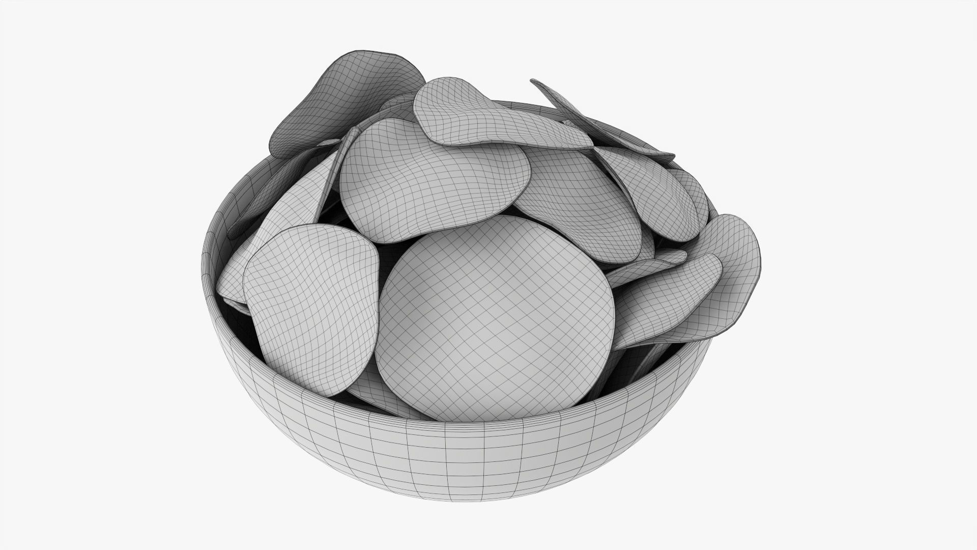 Potato chips in a bowl 02 3D model_7
