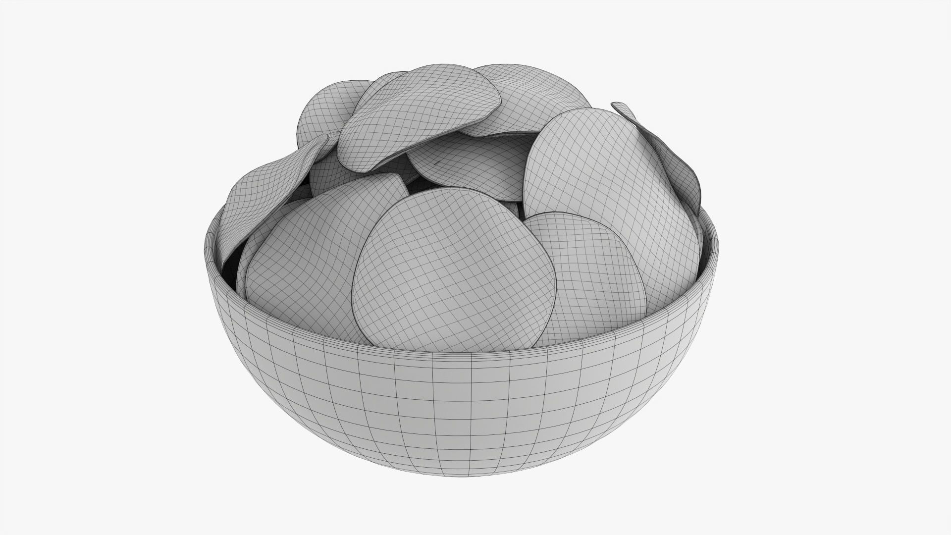 Potato chips in a bowl 02 3D model_6
