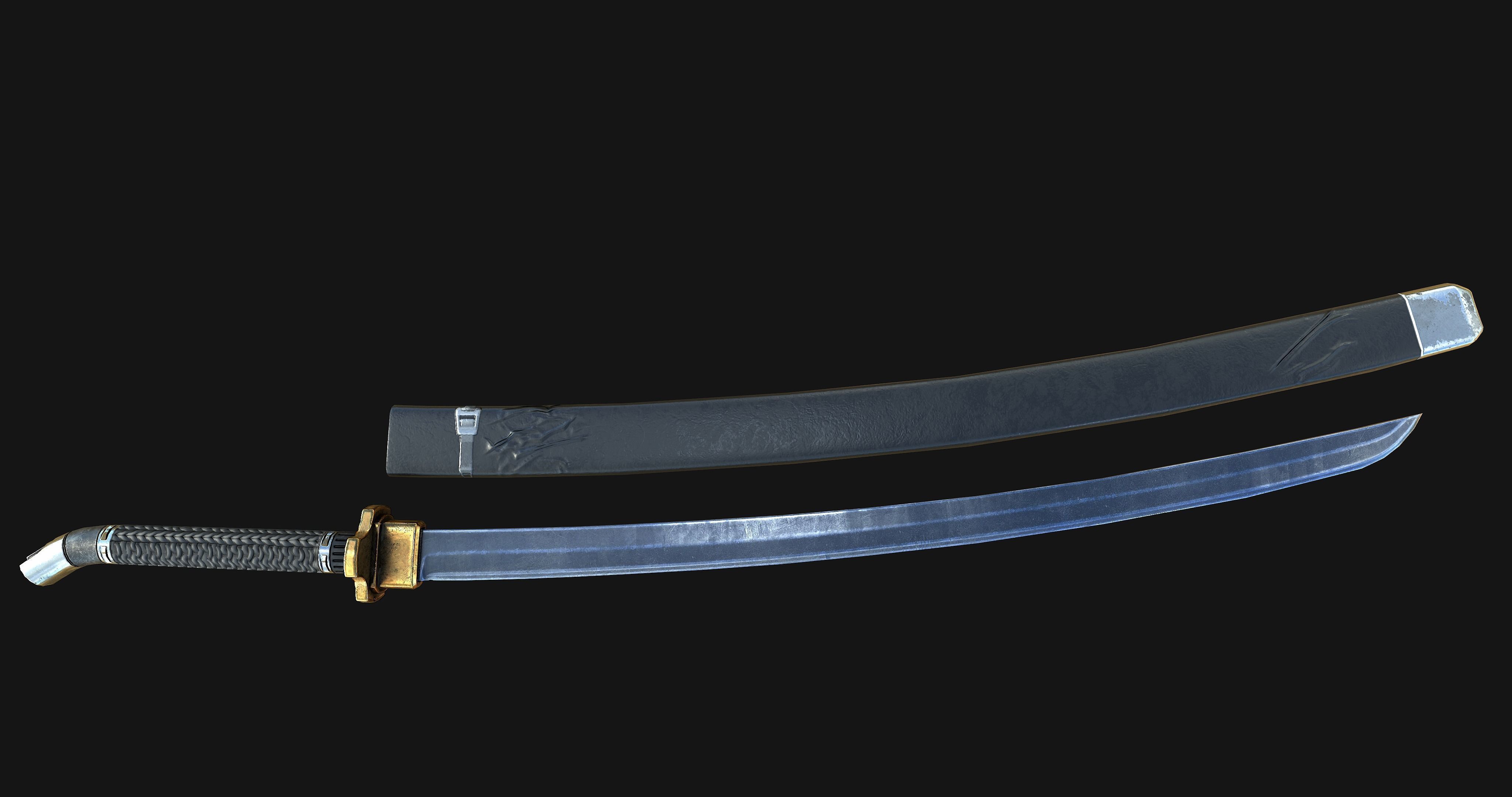 Melee weapons Low-poly 3D model_6