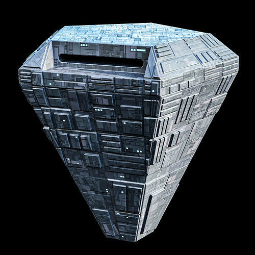Pentagon Space Station Spaceship  Spacecraft Low-poly 3D model