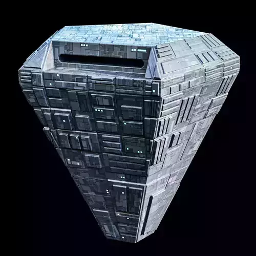 Pentagon Space Station Spaceship  Spacecraft Low-poly 3D model