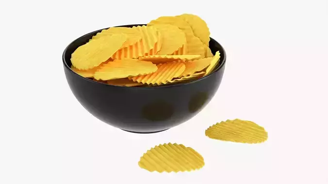 Potato chips in a bowl 03