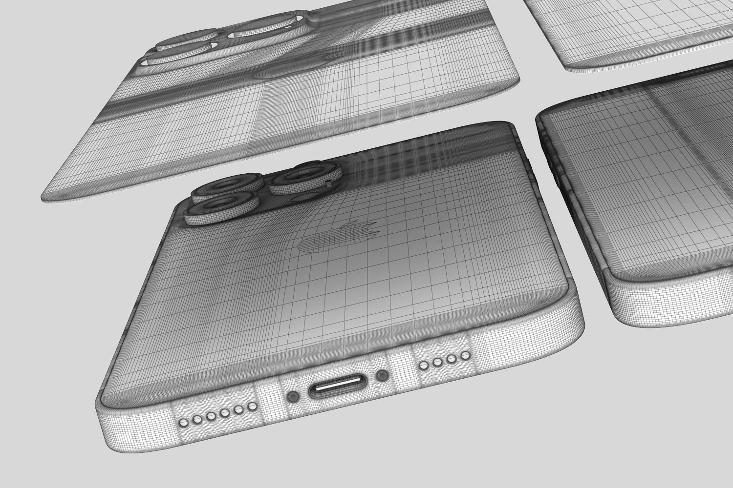 Apple iPhone 13 mini and 13 and 13 pro and 13 pro MAX v2 3D model_40