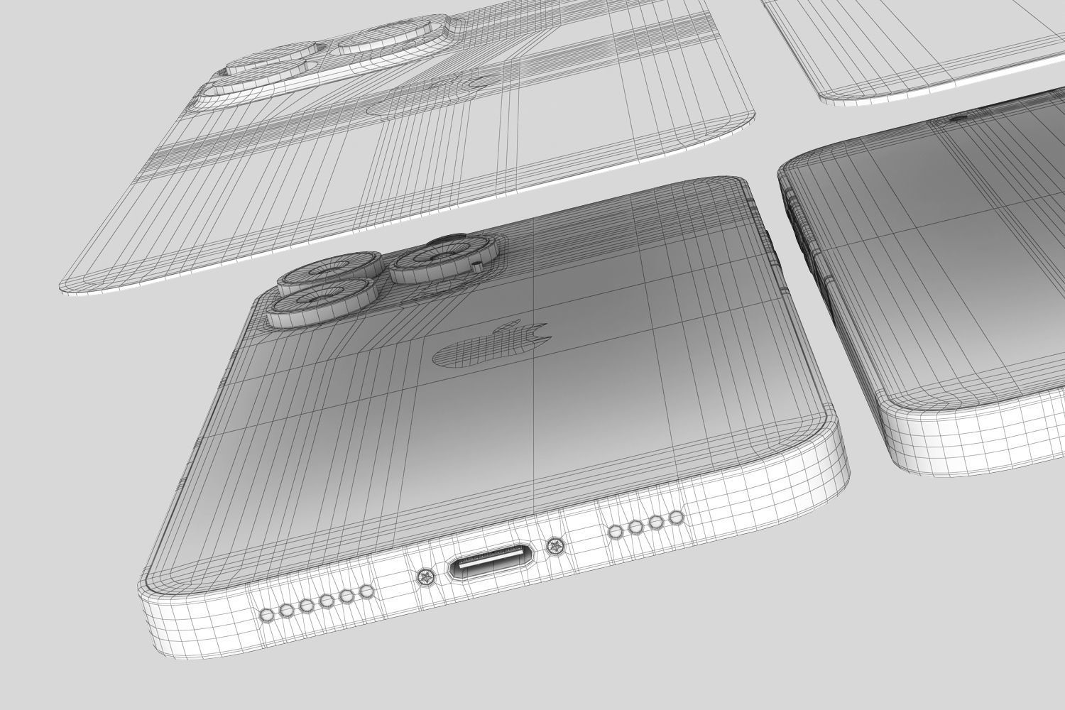 Apple iPhone 13 mini and 13 and 13 pro and 13 pro MAX v2 3D model_39