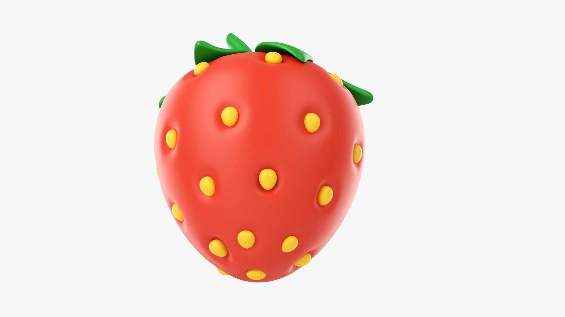 Strawberry stylized 3D model_2