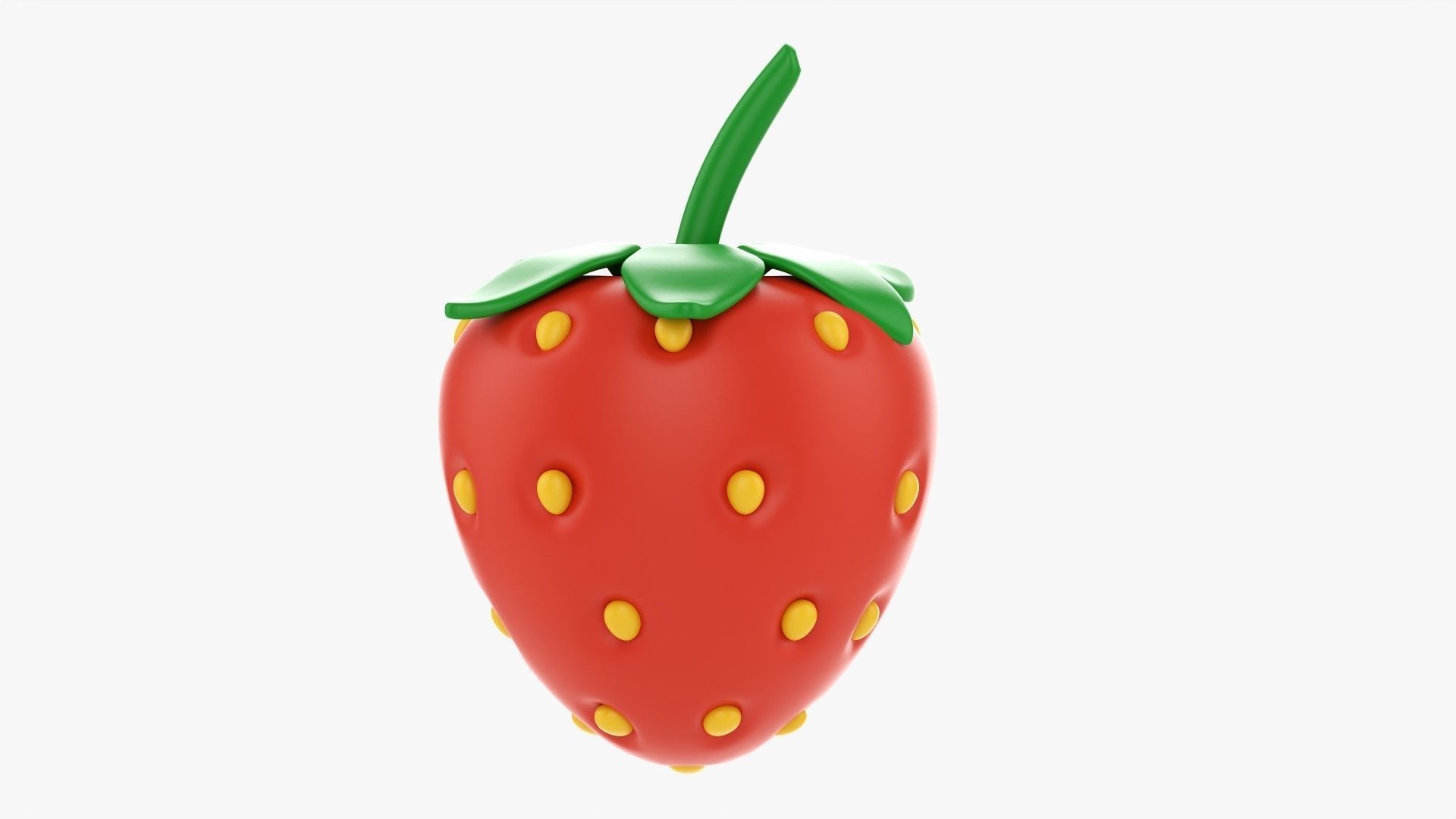 Strawberry stylized 3D model_3