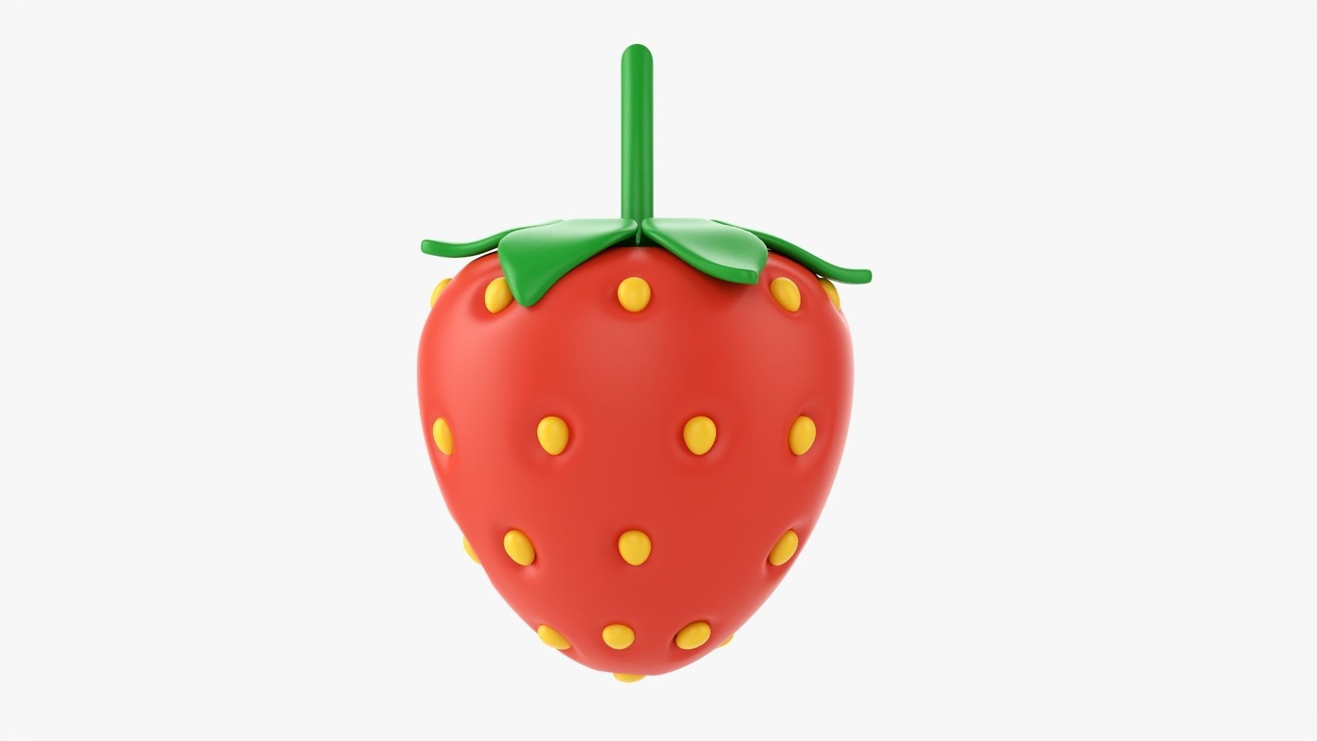 Strawberry stylized 3D model_4