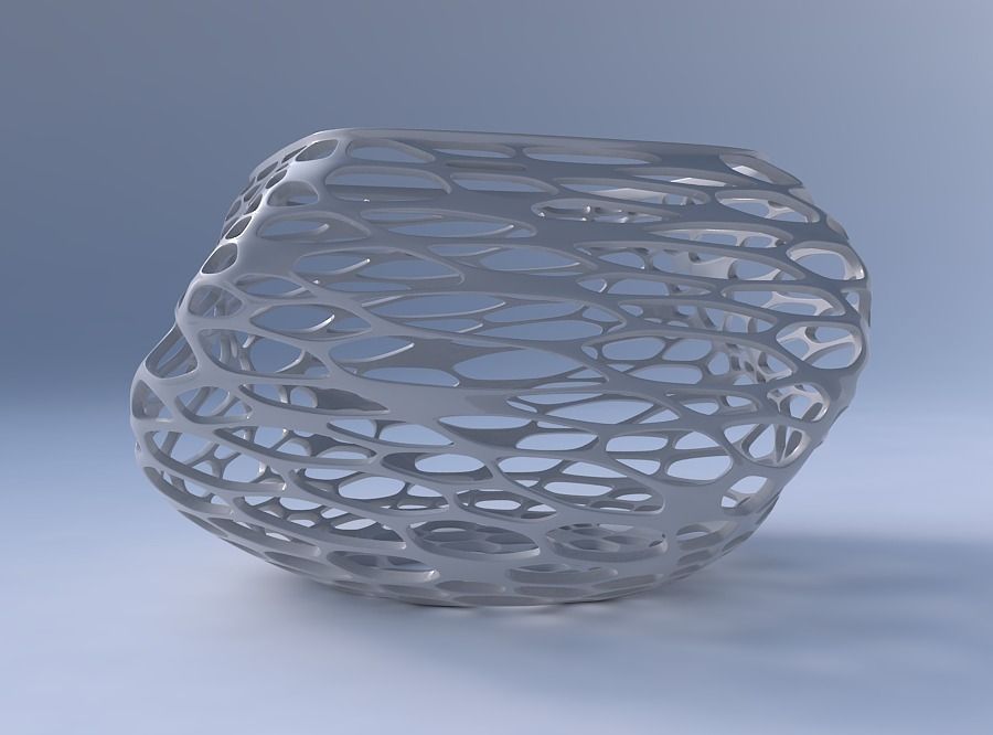 Bowl helix with twisted organic lattice 2 3D print model_4