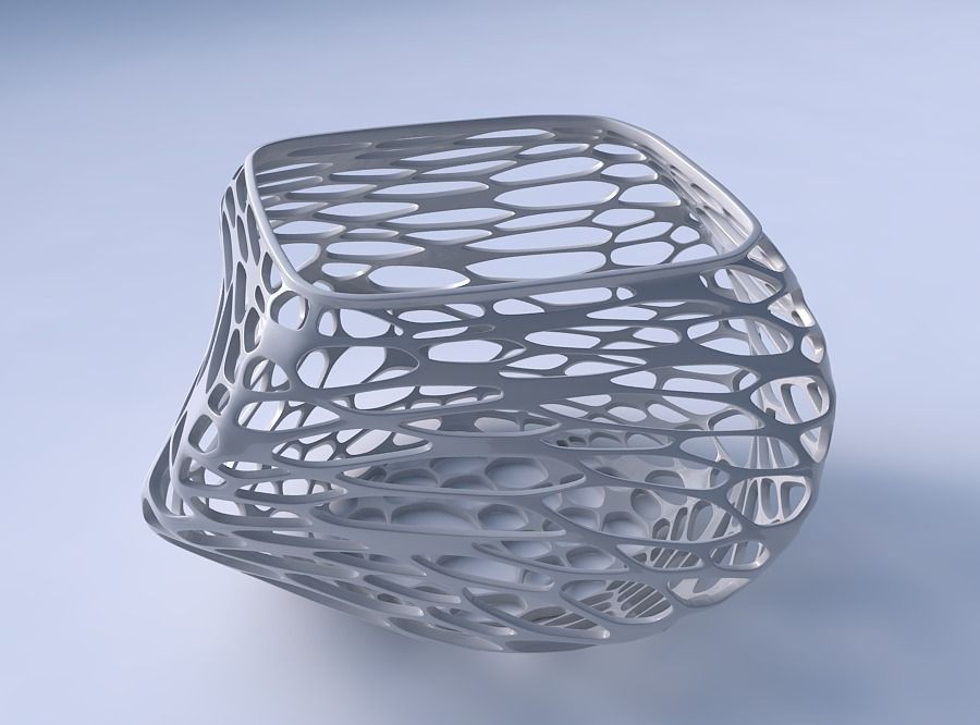 Bowl helix with twisted organic lattice 2 3D print model_3