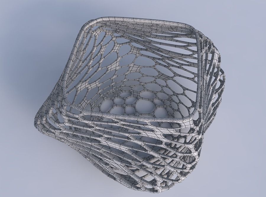 Bowl helix with twisted organic lattice 2 3D print model_6