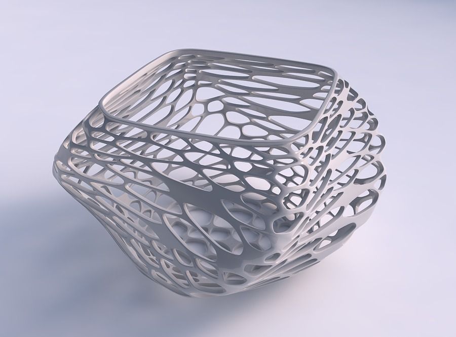 Bowl helix with twisted organic lattice 2 3D print model_0