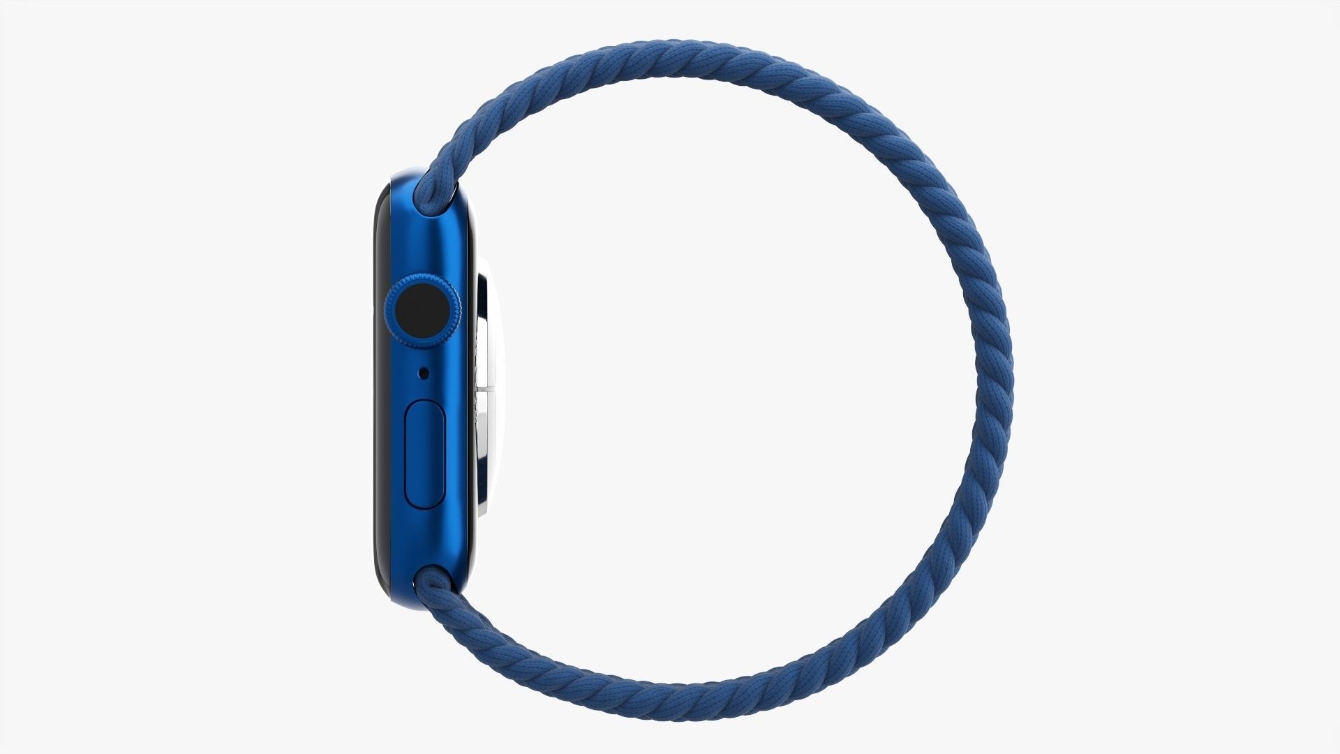 Apple Watch Series 6 braided solo loop blue 3D model_8