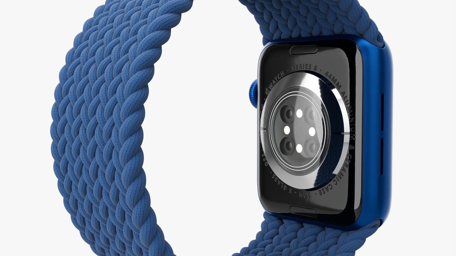 Apple Watch Series 6 braided solo loop blue 3D model_2